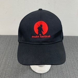 Pro2A Tactical Baseball Hat Mens OSFM Black Adjustable Strapback Hit